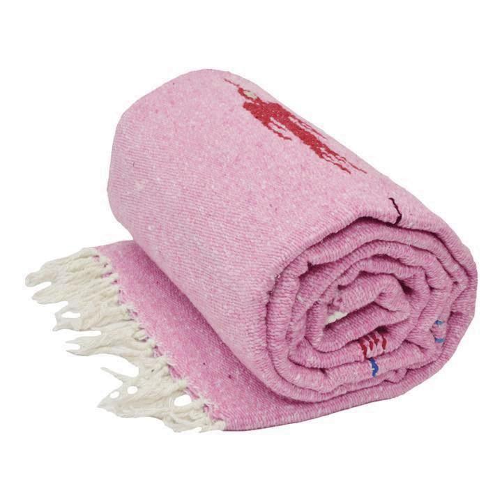 Pink Baja Thunderbird Yoga Blanket Rolled