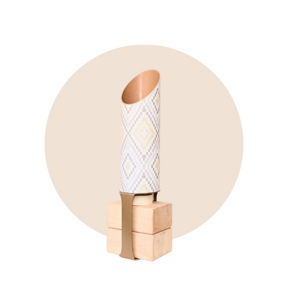 Pixel Yellow Yoga Mat Storage Tube with Gold Block Stand