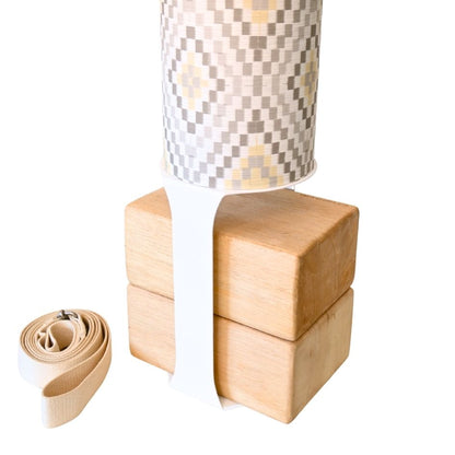 Pixel Yellow Yoga Mat Storage Tube White Stand Detail