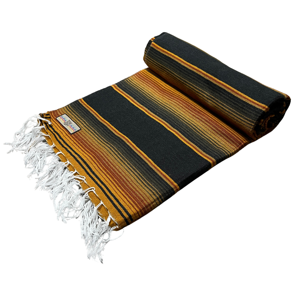 Brown Isla Serape Yoga Blanket Folded