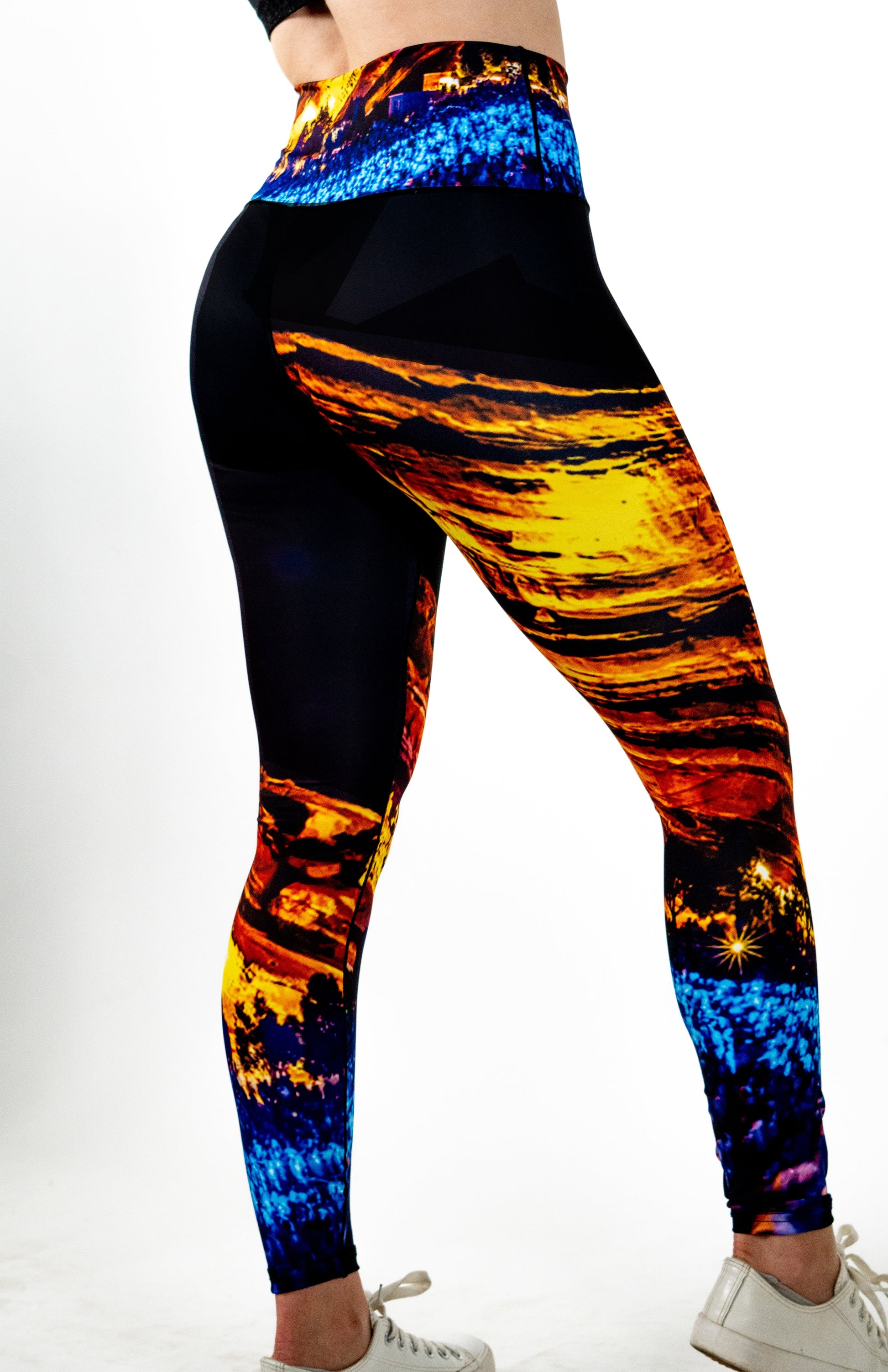 Red Rocks Concert Yoga Pants Back