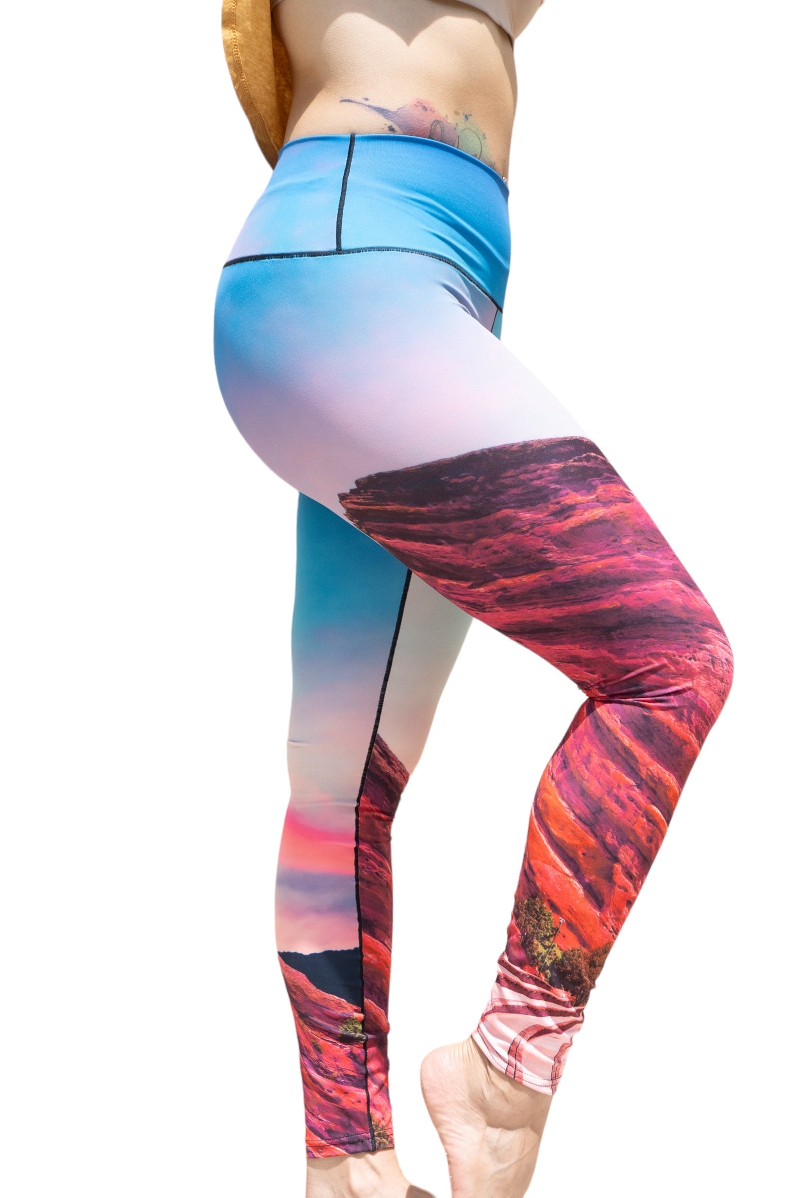 Red Rocks Sunrise Yoga Pants Side