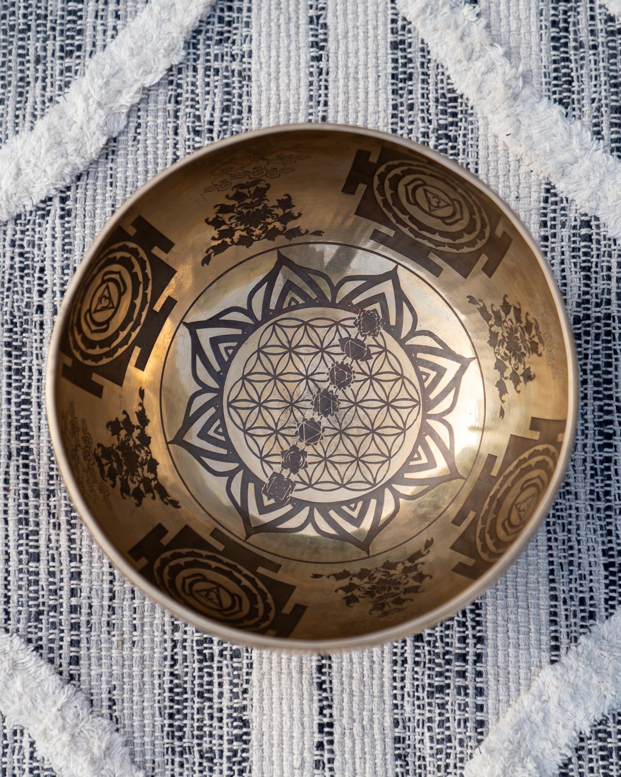 Root Chakra Singing Bowl in C Laser Engraved Bowl