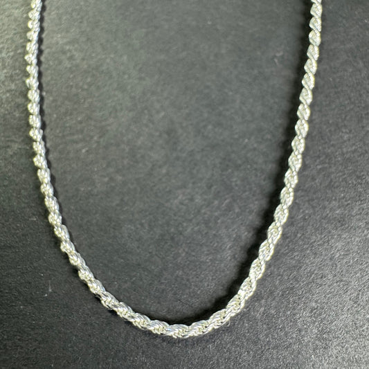 92.5% Sterling Silver Rope Chain 1.7mm