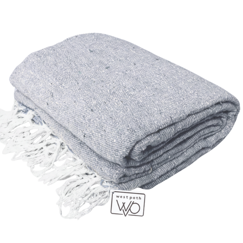 Grey Solid Baja Yoga Blanket