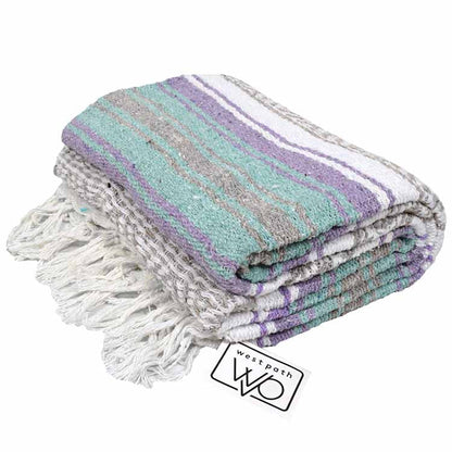 Seafoam Green & Purple Falsa Yoga Blanket