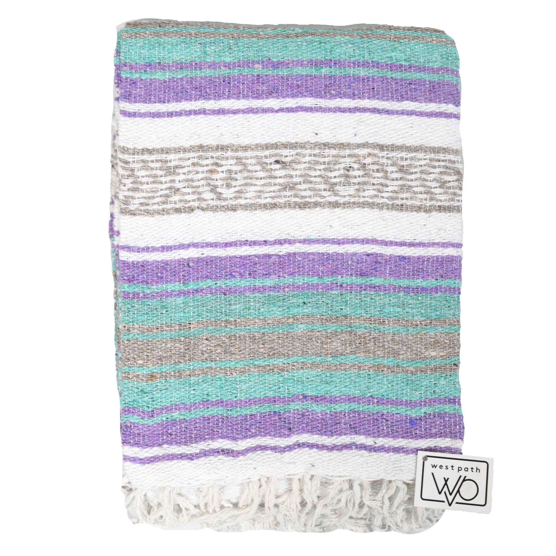 Seafoam Green & Purple Falsa Yoga Blanket