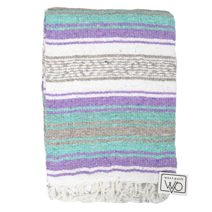 Seafoam Green & Purple Falsa Yoga Blanket