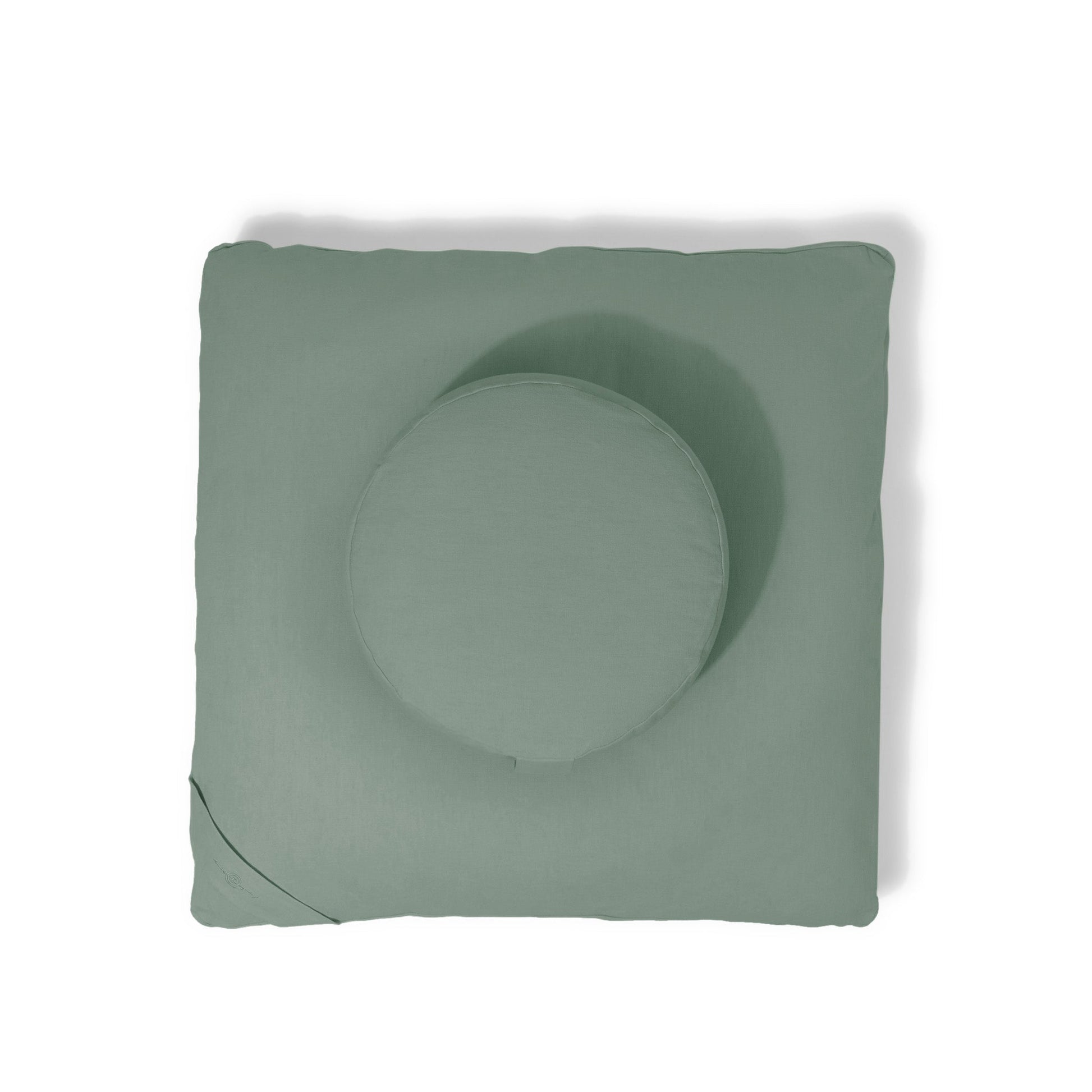 Seafoam Organic Meditation Cushion Set Top