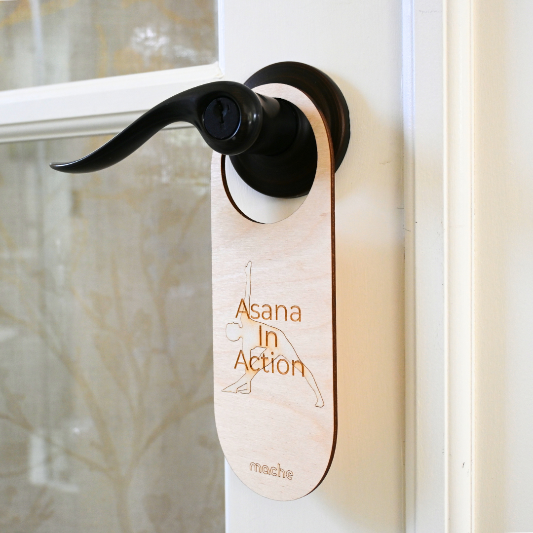 Self Care Sign | Yoga Door Hanger Birch