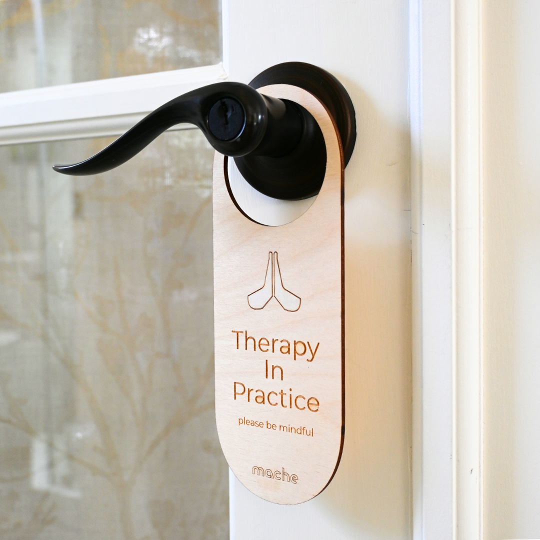 Self Care Sign | Therapy Door Hanger Birch