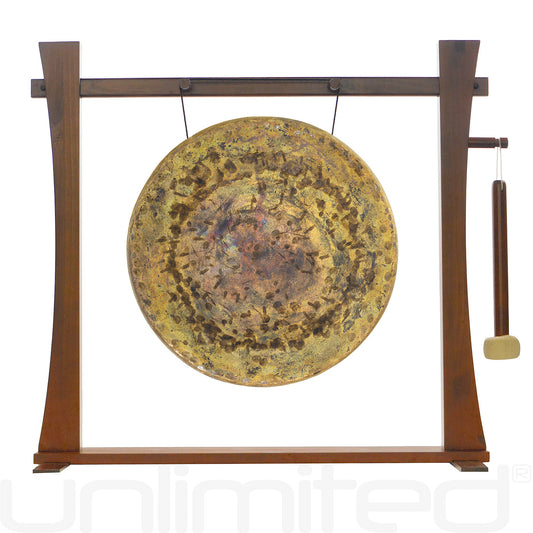 Spirit Guide Gong Stand Set - Wood Stand with 16" Gong Atlantis