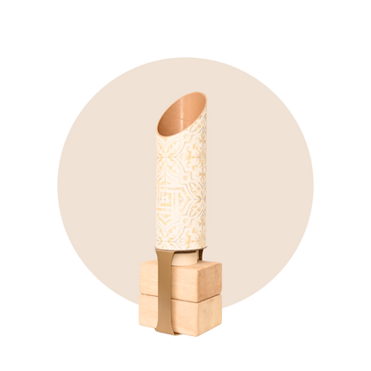 Star Crossed Yoga Mat Storage Tube with Gold Block Stand