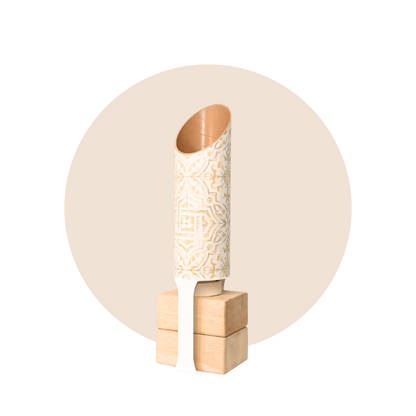 Star Crossed Yoga Mat Storage Tube with White Block Stand
