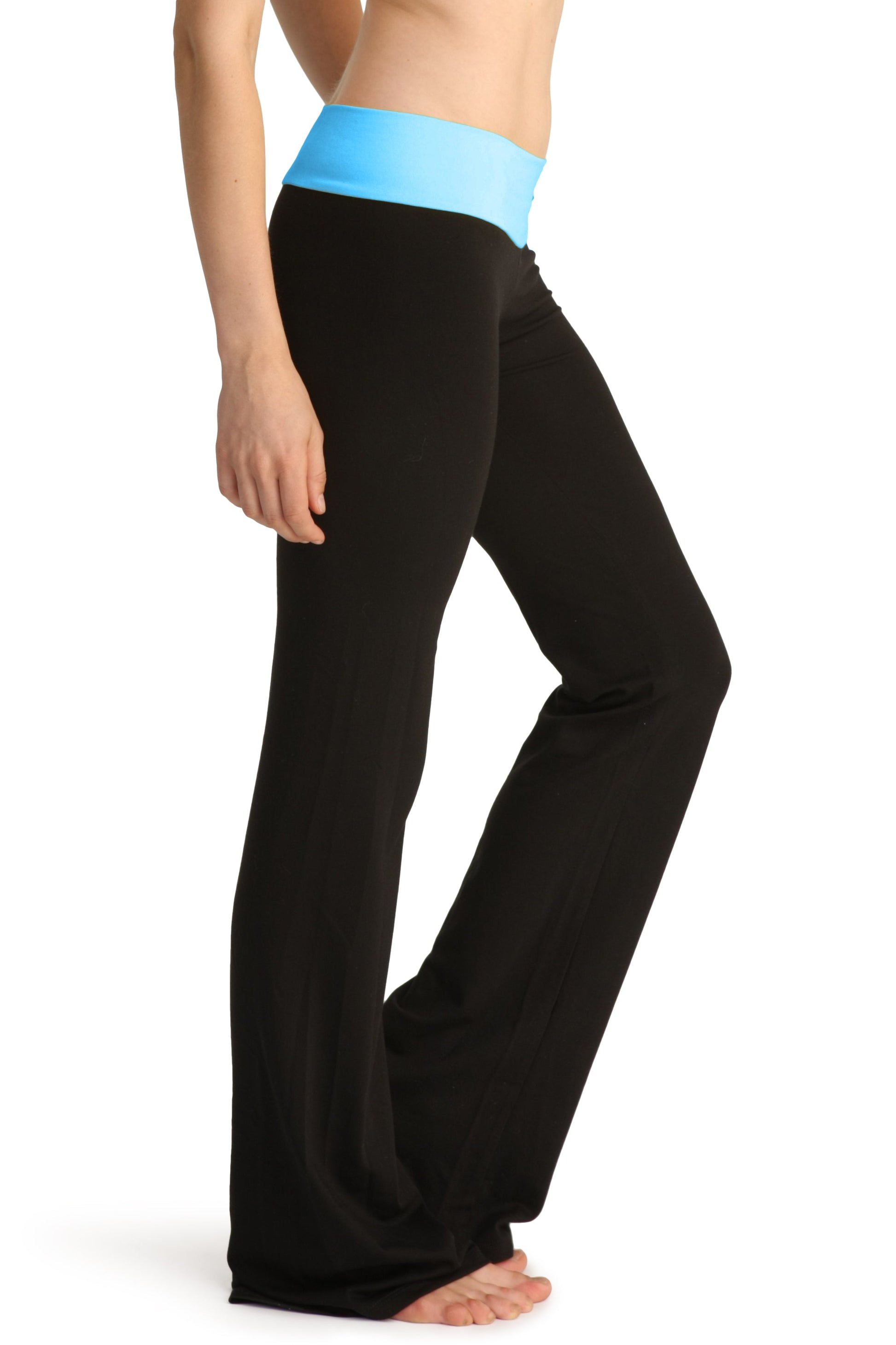 The Classic Women's Yoga Pants Blue Coral Side