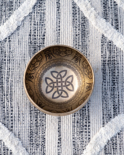 Third Eye Chakra Singing Bowl in A Engraved Bowl