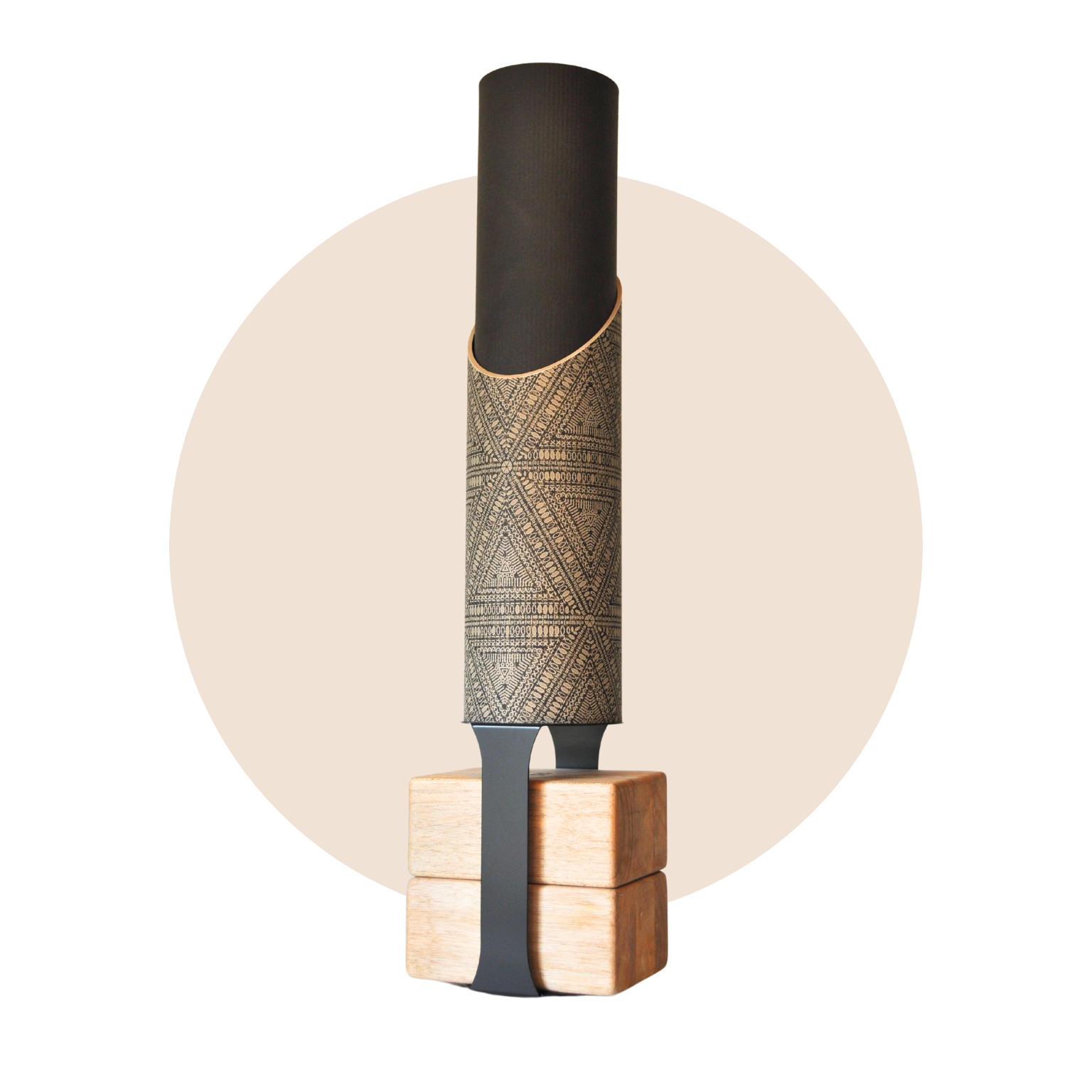 Tribal Yoga Mat Storage Tube | Bundle Black Floor Stand