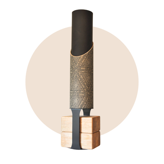 Tribal Yoga Mat Storage Tube | Bundle Black Floor Stand