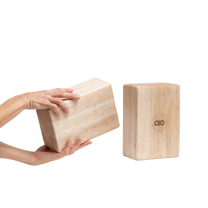Yoga Block | Balsa Wood + Beeswax Held with 2 Blocks