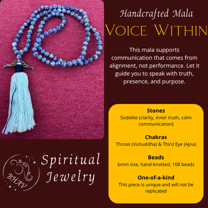 Voice Within - Sodalite 6mm Mala Prayer Beads