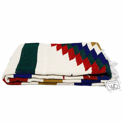 White Fiesta Diamond Yoga Blanket Fold