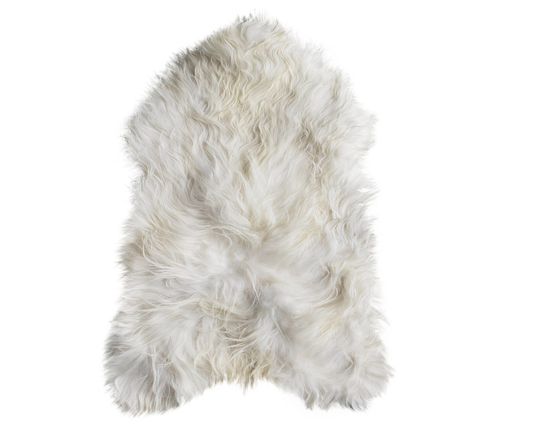 White Icelandic Sheepskin Meditation Rug