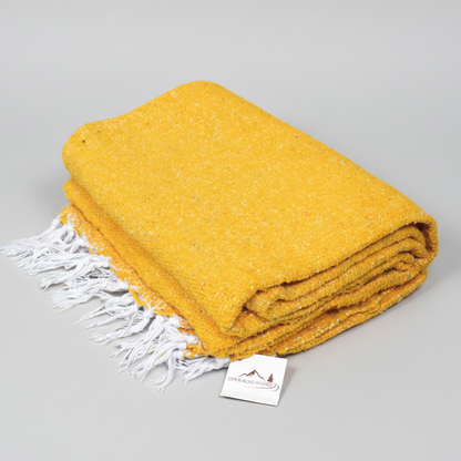 Yellow Solid Baja Yoga Blanket