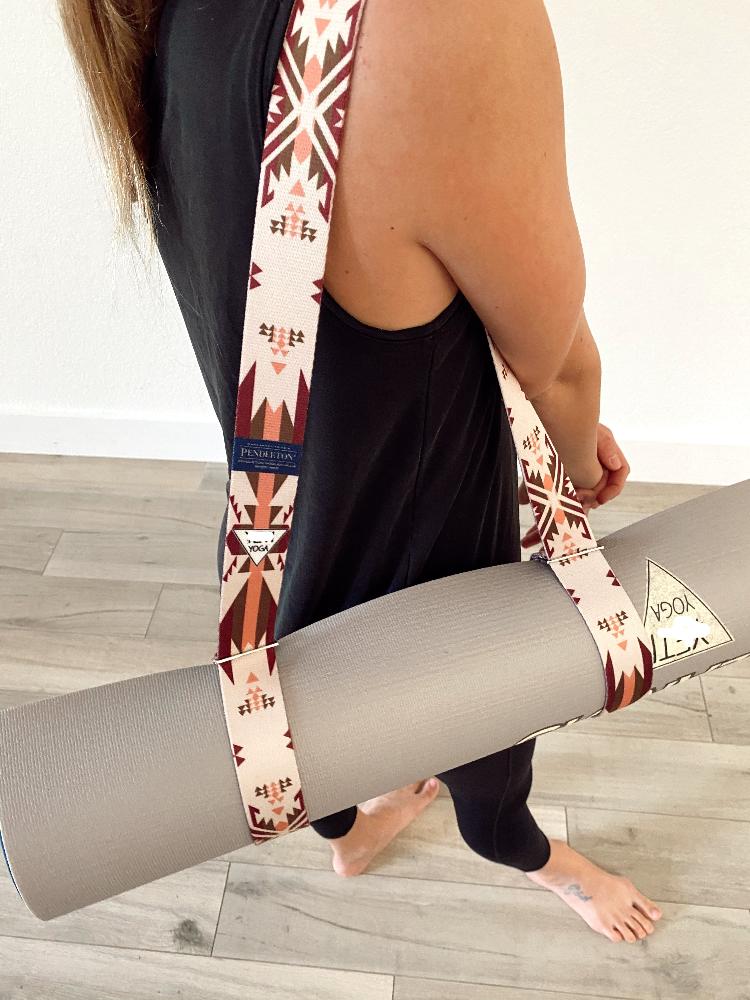 Yoga Mat Carrier Strap Pendleton White Sands On Shoulder
