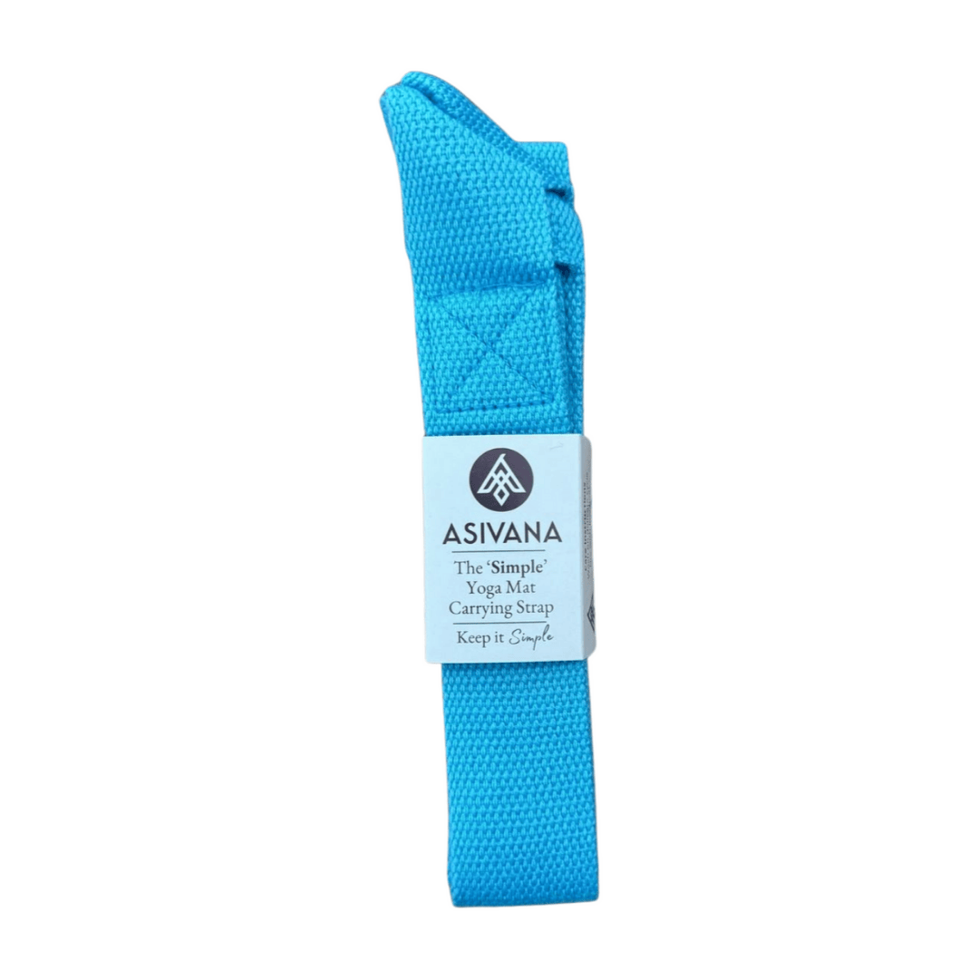Yoga Mat Carrying Strap Teal Blue Turquoise Yoga Mat Carrier With Product Label