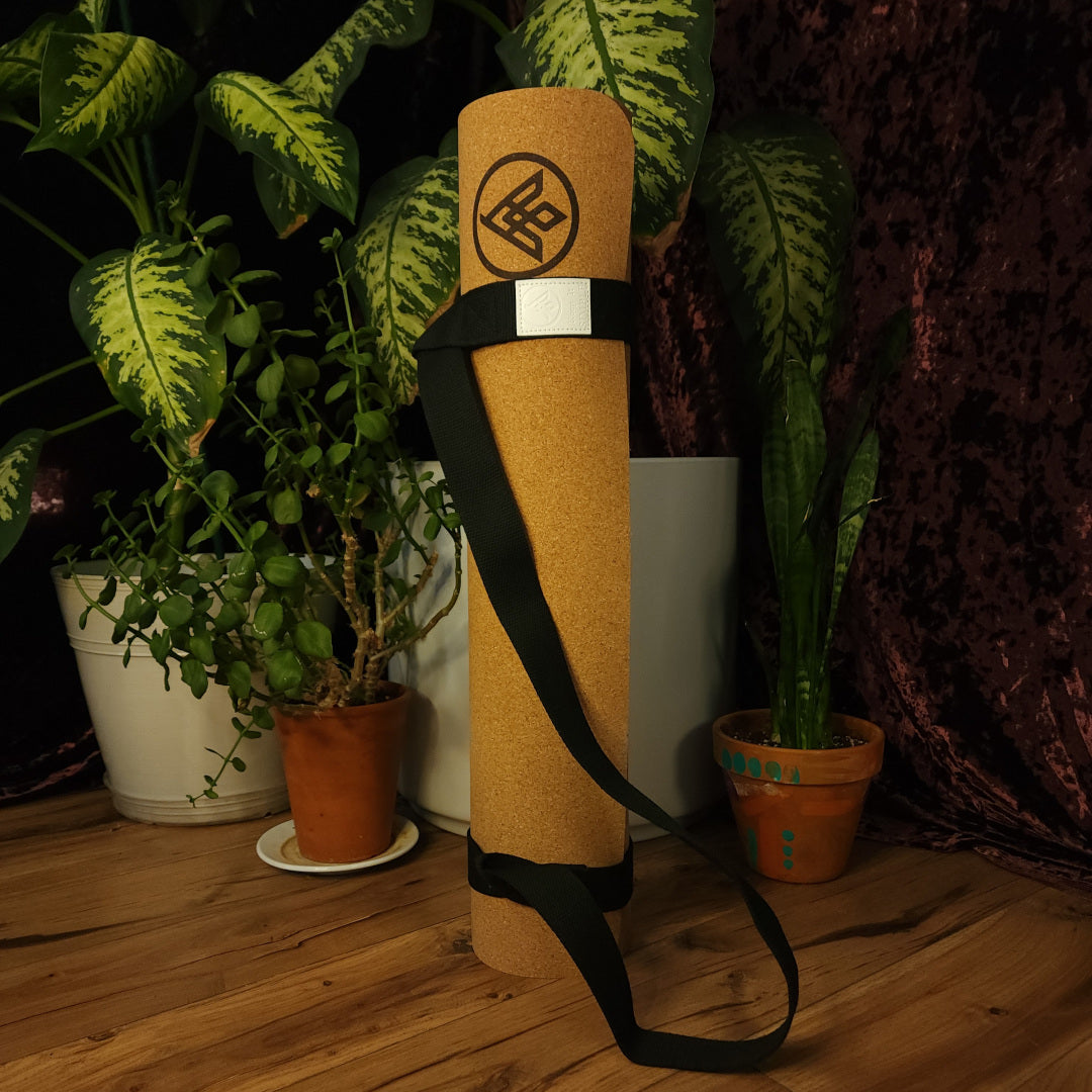 Yoga Mat Carrying Strap in Use Keep It Simple on Flux Cork Yoga Mat