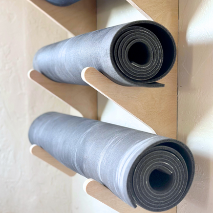 Yoga Mat Wall Organizer Rack Close Up