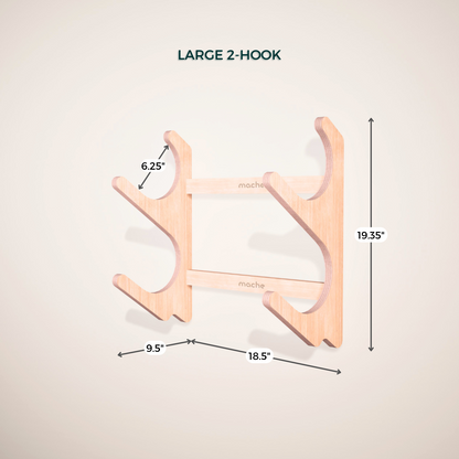 Yoga Mat Wall Organizer Rack Large 2-Hook Dimensions