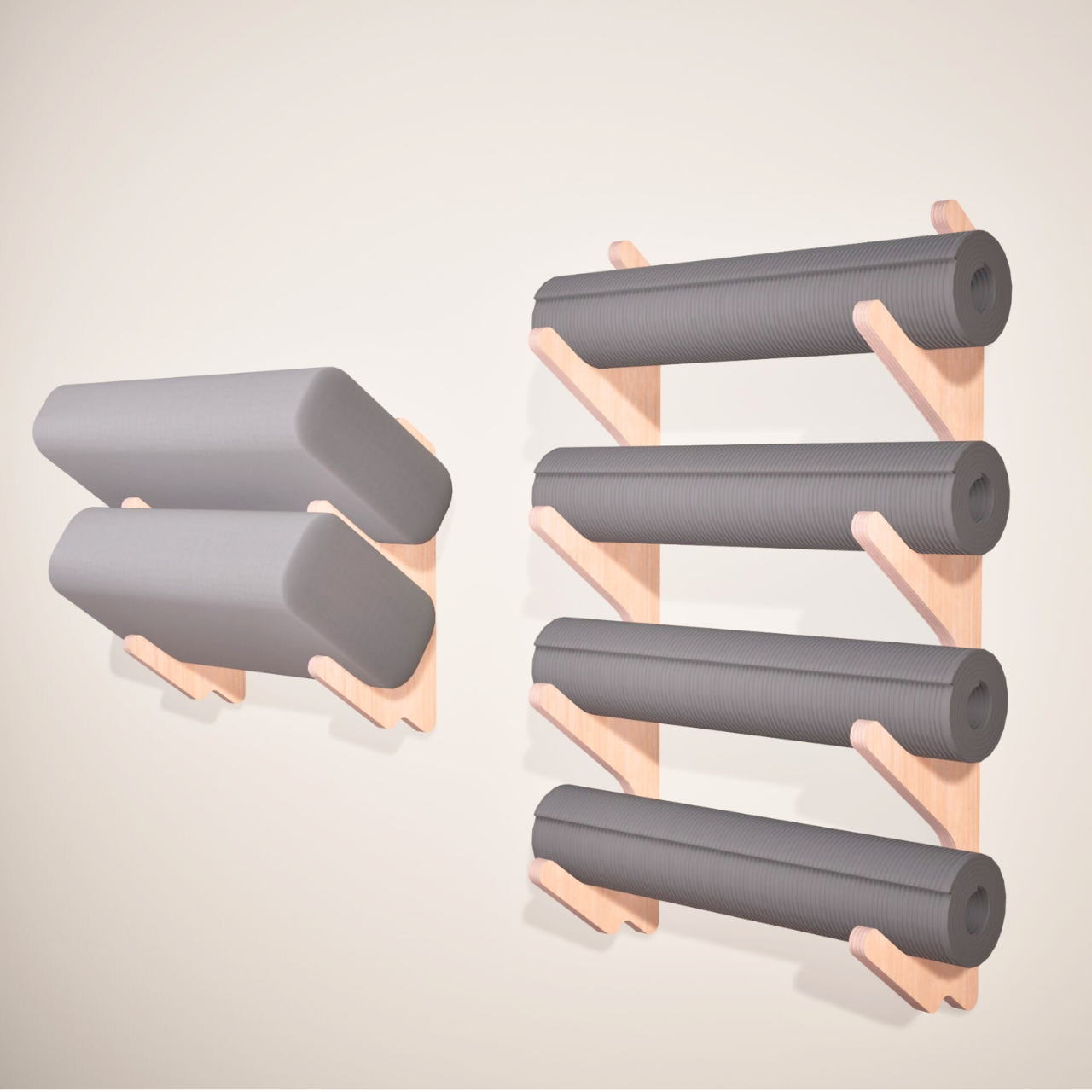 Yoga Mat Wall Organizer Rack Wall Mount