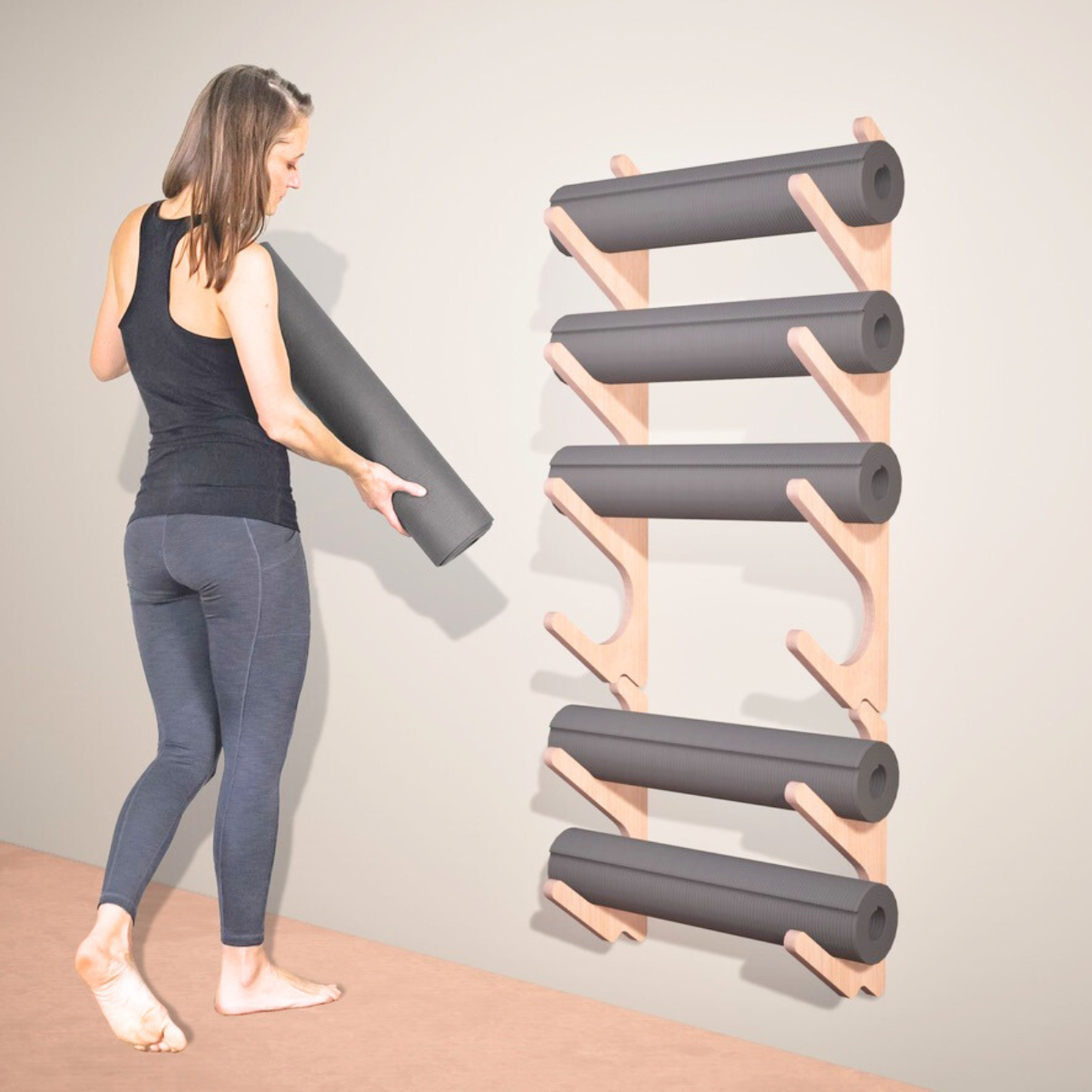Yoga Mat Wall Organizer Rack Yoga Mats
