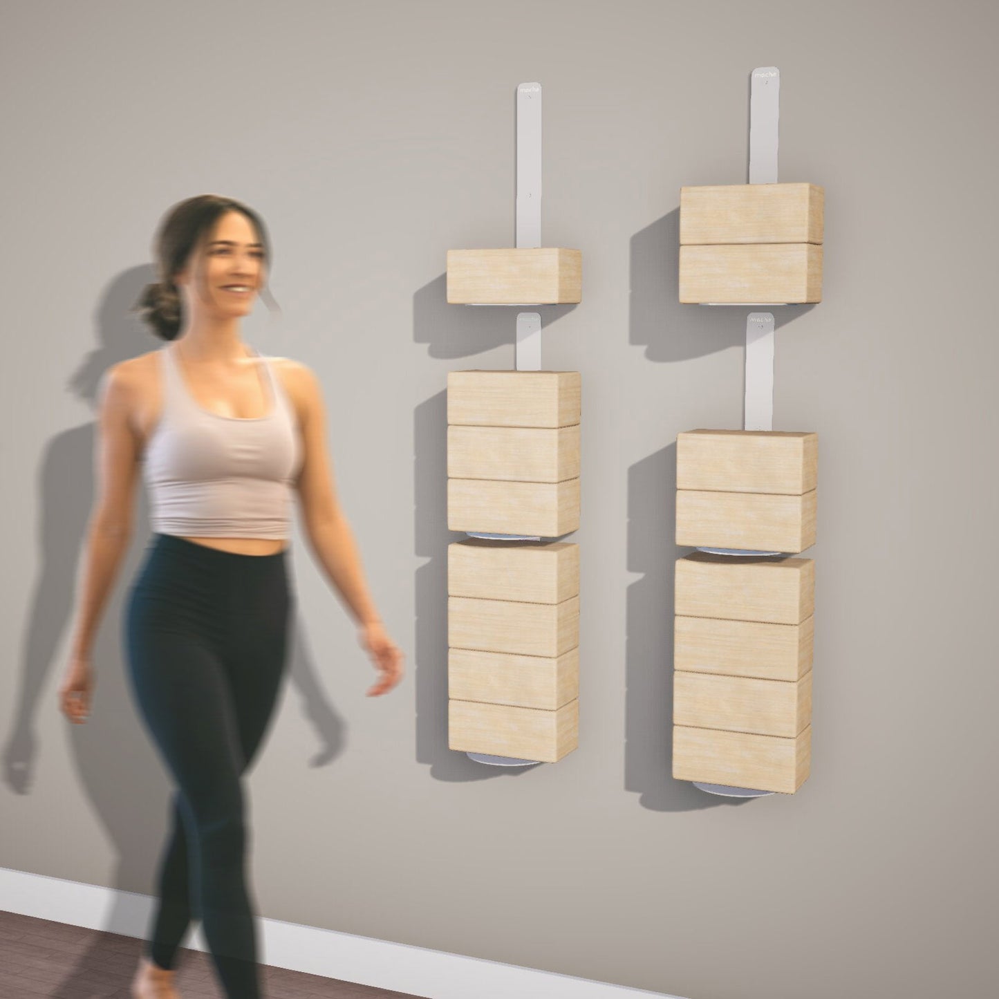 Yoga Block | Balsa Wood + Beeswax Stacked on Wall