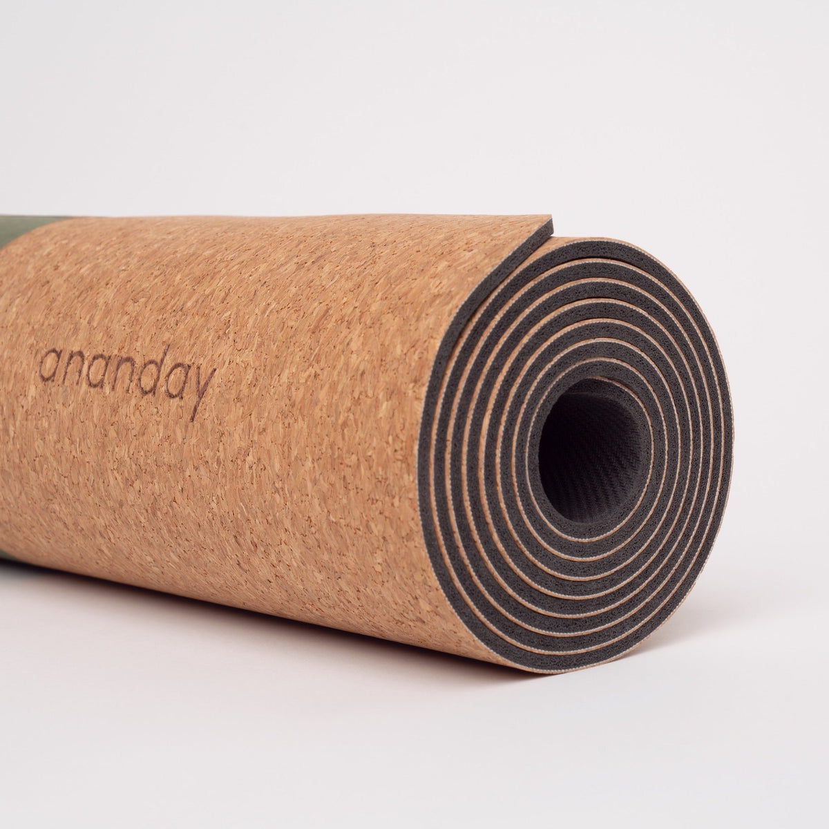 Ananday natural cork yoga mat surface detail