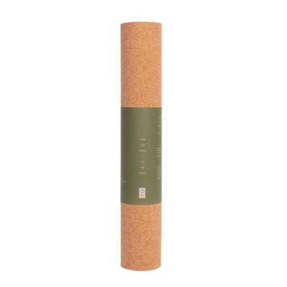 Ananday natural cork yoga mat side view