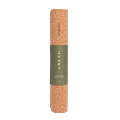 Ananday natural cork yoga mat with tree rubber base