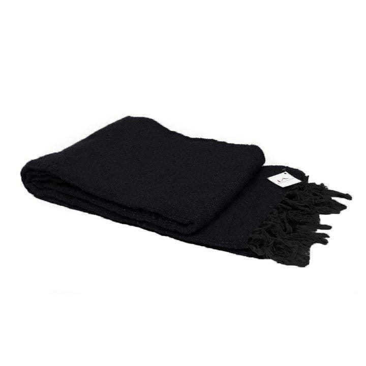 Black Solid Baja Yoga Blanket Alternate Fold