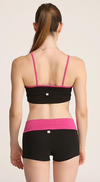 Bumble Yoga Shorts Cranberry waistband Back