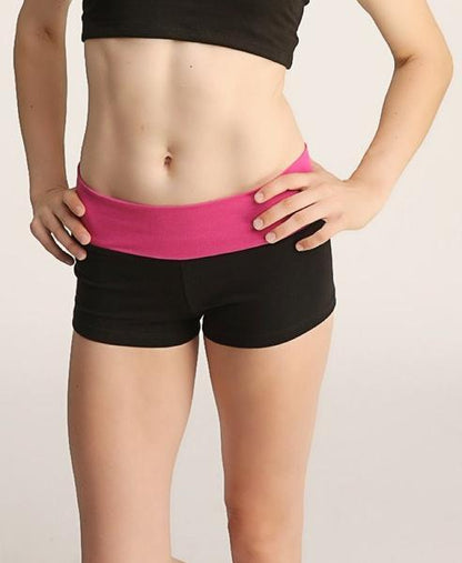 Bumble Yoga Shorts Cranberry Waistband