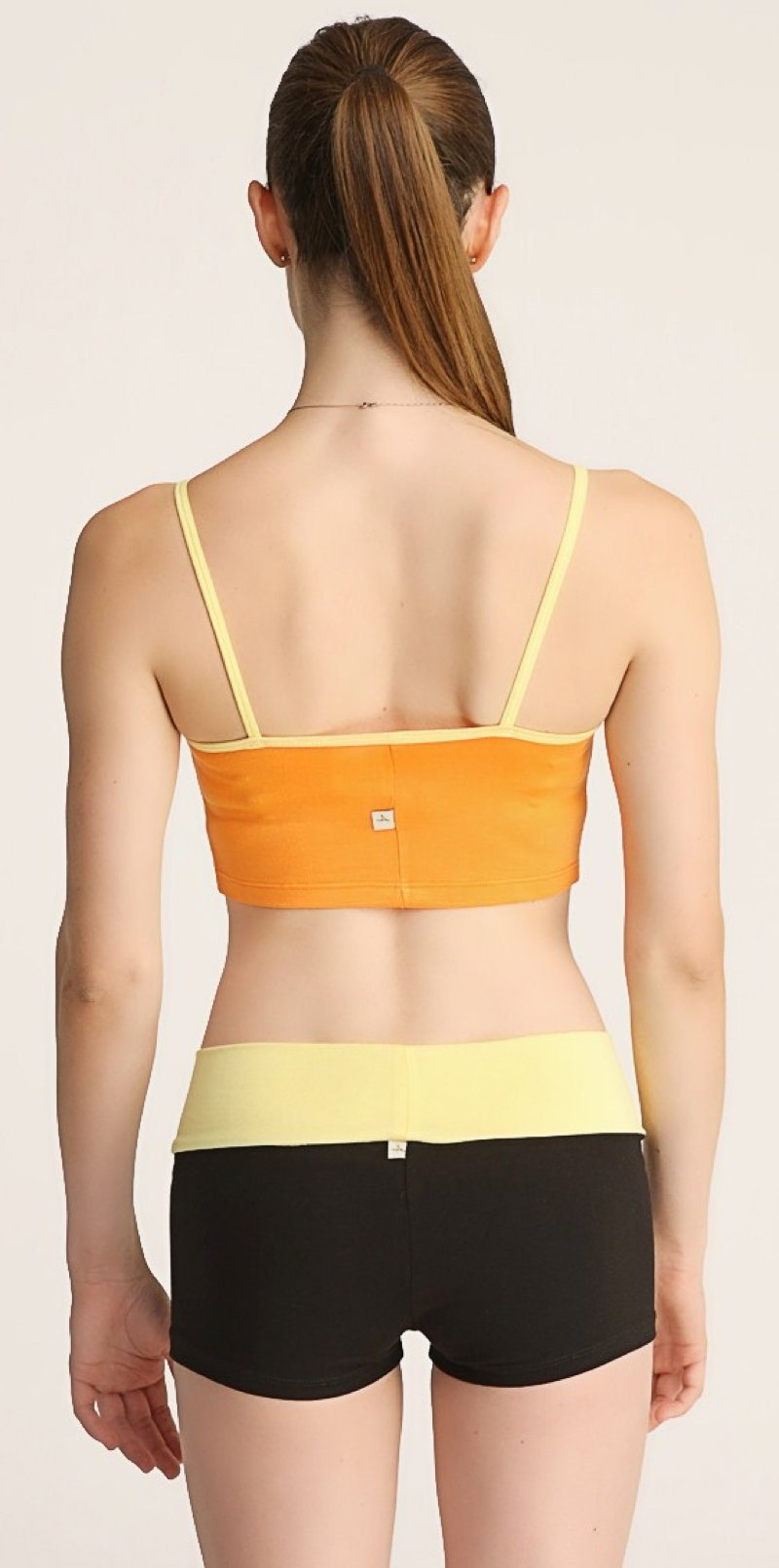 Bumble Yoga Shorts Citrus Waistband Back
