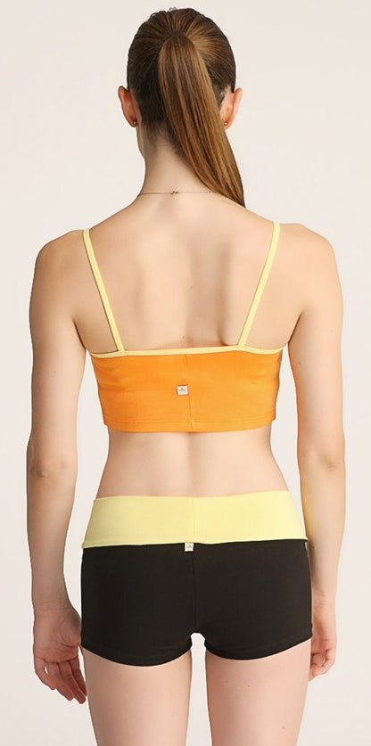 Bumble Yoga Shorts Citrus Waistband Back