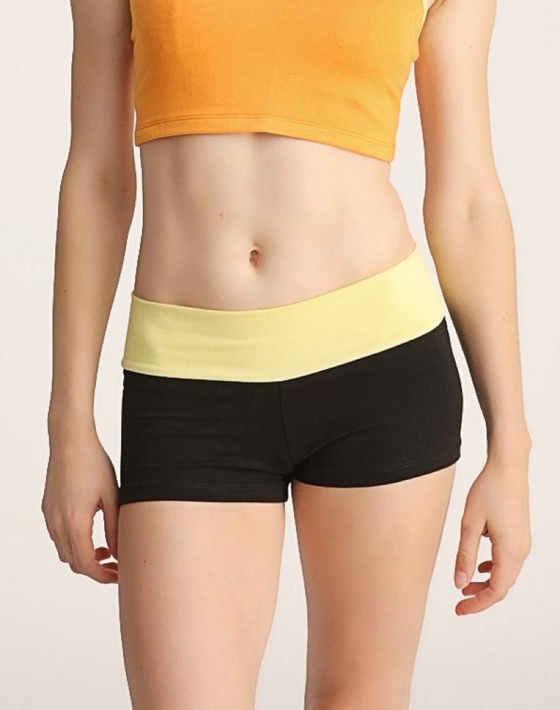 Bumble Yoga Shorts Citrus Waistband Front