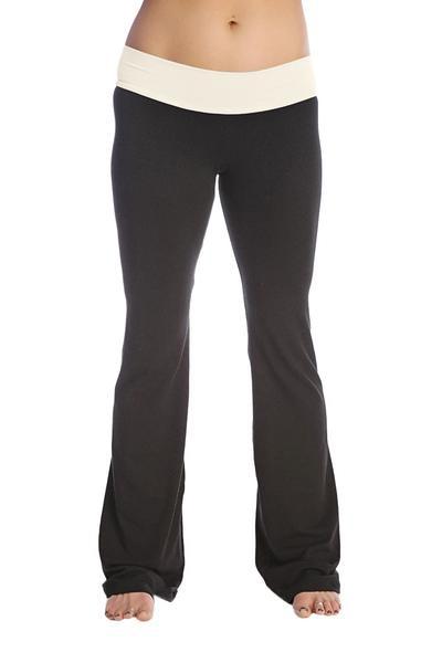 The Classic Women's Yoga Pants Ivory Front