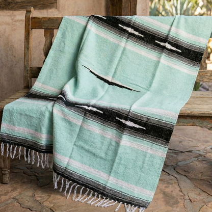 Mint Diamond Baja Yoga Blanket Lifestyle on Chair