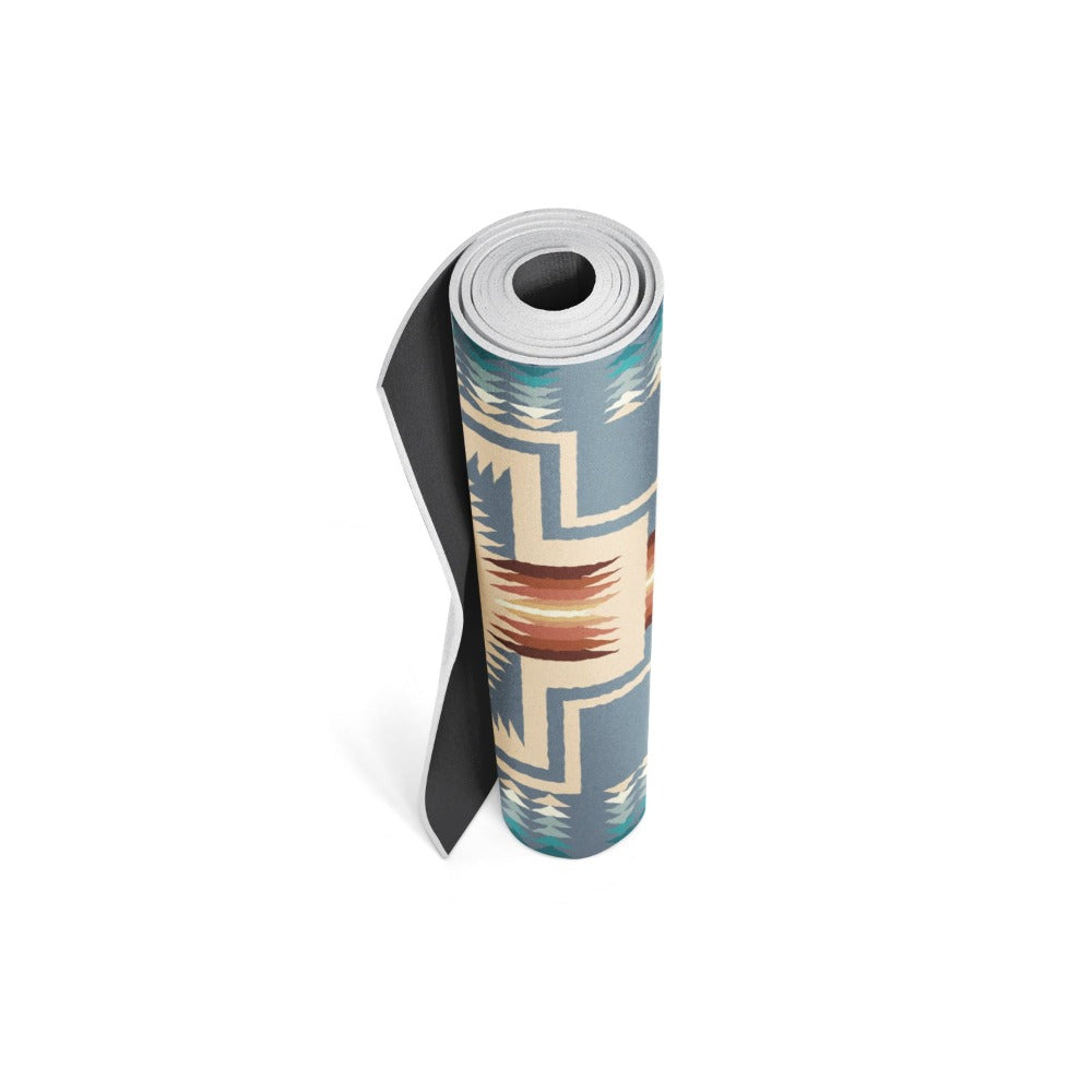 Pendleton x Yune Yoga - Harding Grey Yoga Mat Rolled Up