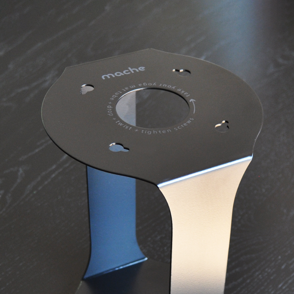 Top view of the Black Homi yoga block floor stand