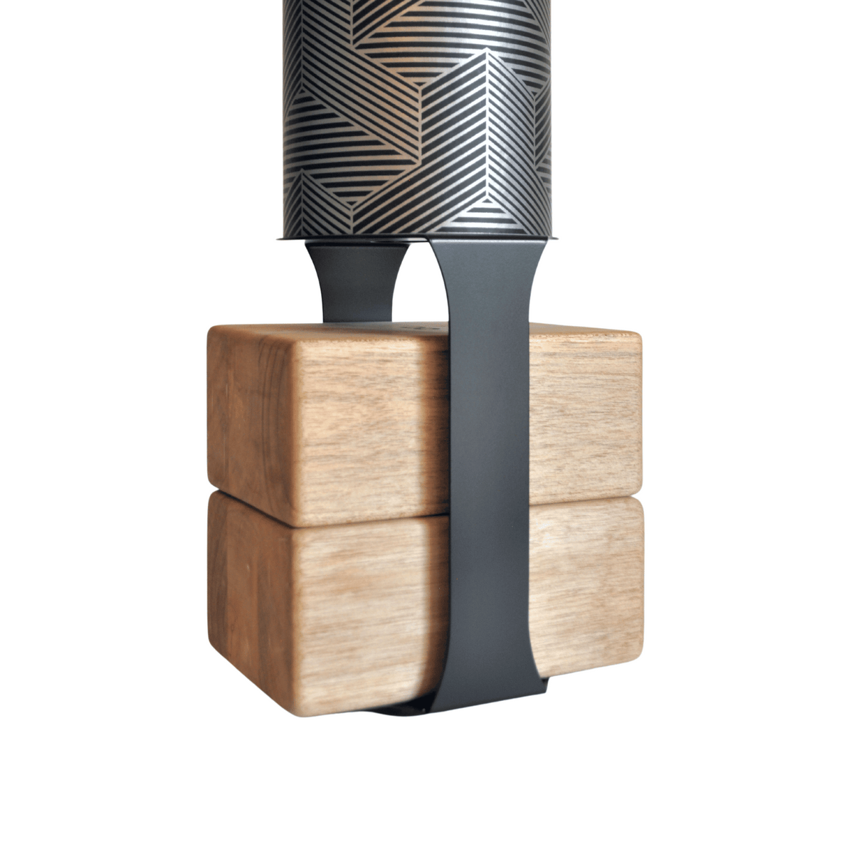 Black Homi yoga block floor stand with yoga blocks