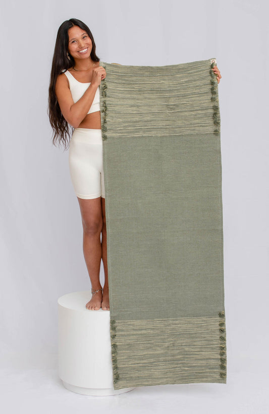 Jade and Jute herbal cotton yoga mat by Oko Living